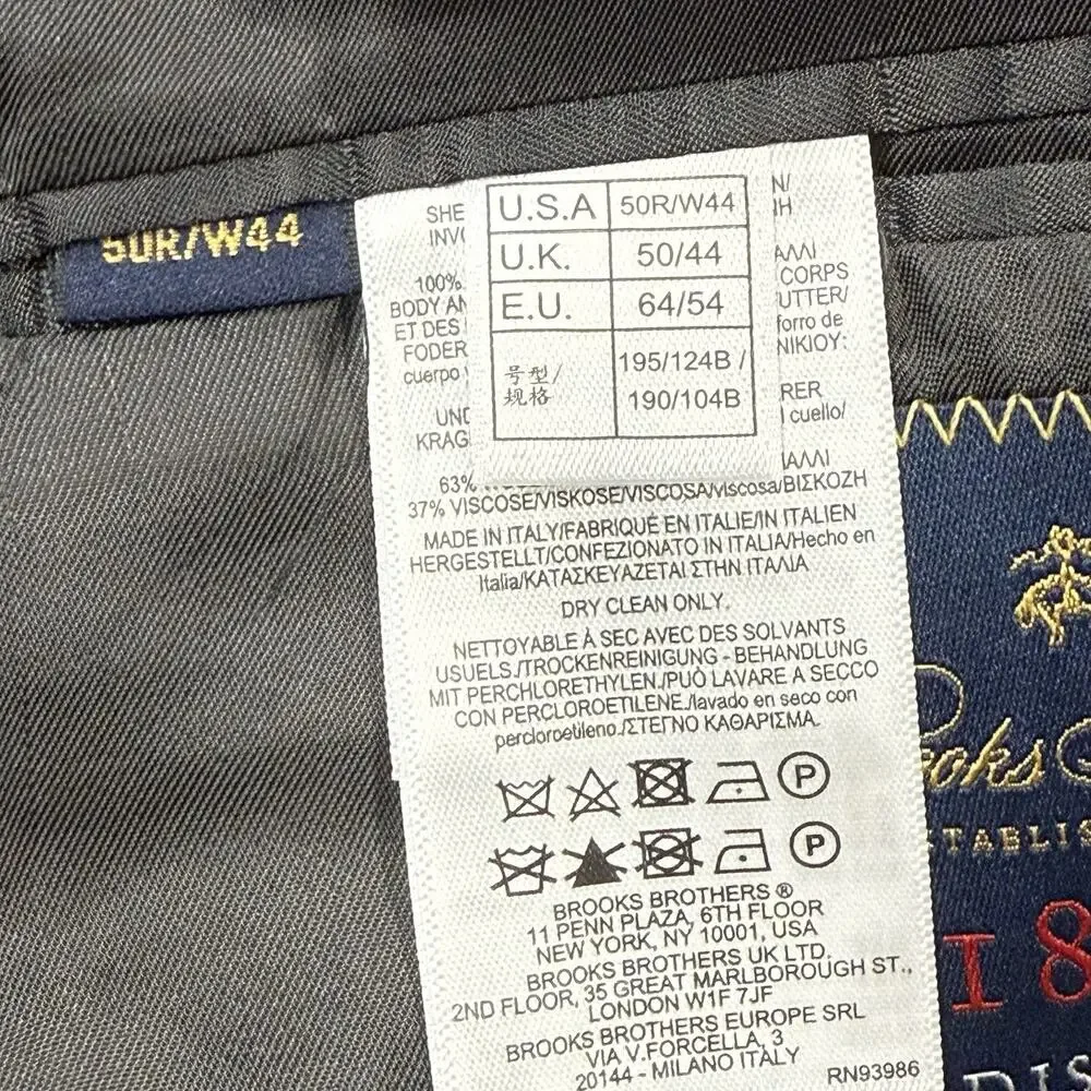 Brooks Brothers 1818 Madison Fit Men’s 50R Gray Blazer Made‎ in Italy Altered